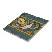 ピジョンブルーイエローフィッシュアールヌーボー タイル (側面)