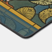 ピジョンブルーイエローフィッシュアールヌーボー デスクマット (コーナー)