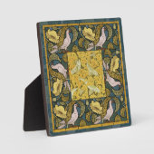 ピジョンブルーイエローフィッシュアールヌーボー フォトプラーク (正面)