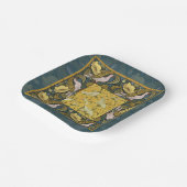 ピジョンブルーイエローフィッシュアールヌーボー ペーパープレート (傾斜あり)