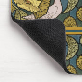 ピジョンブルーイエローフィッシュアールヌーボー マウスパッド (コーナー)