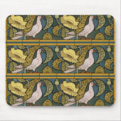 ピジョンブルーイエローフィッシュアールヌーボー マウスパッド (正面)
