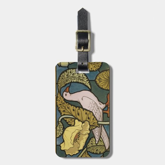 ピジョンブルーイエローフィッシュアールヌーボー ラゲッジタグ (正面縦)