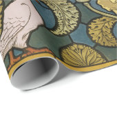 ピジョンブルーイエローフィッシュアールヌーボー ラッピングペーパー (ロールコーナー)