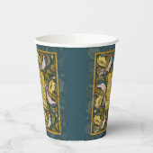 ピジョンブルーイエローフィッシュアールヌーボー 紙コップ (左)