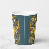 ピジョンブルーイエローフィッシュアールヌーボー 紙コップ (右)