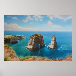 ピジョンロック，ベイルート – 海岸静穏 ポスター