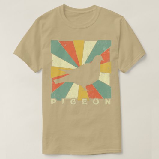 ピジョン恋人ヴィンテージレトロ動物3 Tシャツ (デザイン正面)