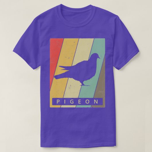 ピジョン恋人ヴィンテージレトロ動物5 Tシャツ (デザイン正面)