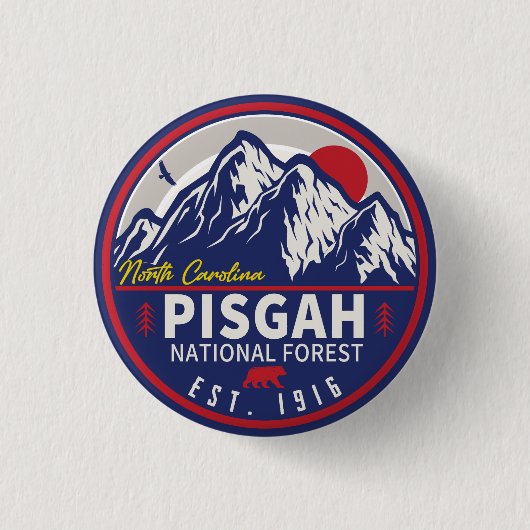 ピスガナショナルフォレストノースカロライナヴィンテージ 缶バッジ (正面)