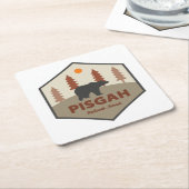 ピスガ国立森林熊 スクエアペーパーコースター (アングル)