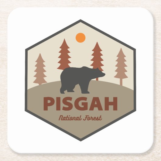ピスガ国立森林熊 スクエアペーパーコースター (正面)