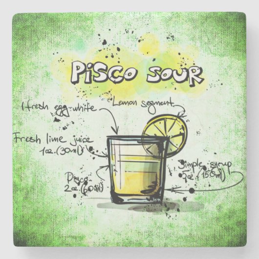 ピスコサワードリンクレシピ ストーンコースター (正面)