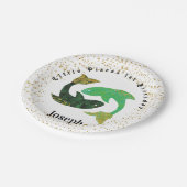 ピススタイリッシュス1st誕生日と金ゴールド紙吹雪 ペーパープレート (アングル)