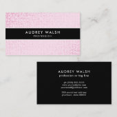 ピスタイリッシュッフェイククのシークイン黒ストライプの 名刺 (正面/裏面)