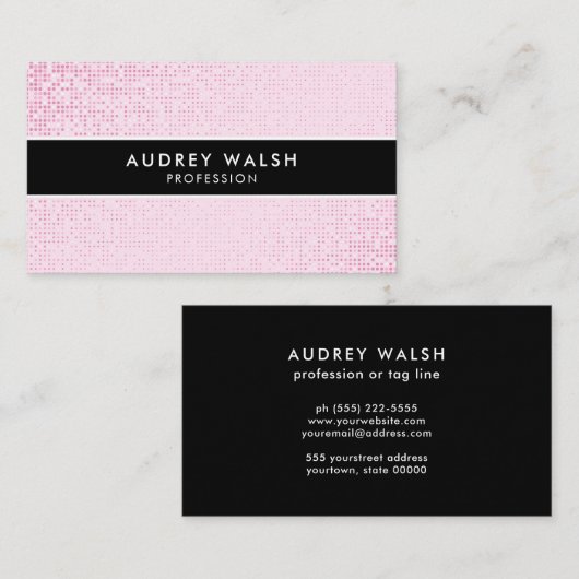 ピスタイリッシュッフェイククのシークイン黒ストライプの 名刺 (正面/裏面)