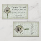 ピスタシオのジュネーブのダマスク織 名刺 (正面/裏面)