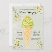 ピスタチオのアイスクリームのソーシャルブライダルシャワーの招待 招待状 (正面)