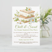 ピスタチオのアイスクリームサンドイッチ日水色 招待状 (スタンド正面)