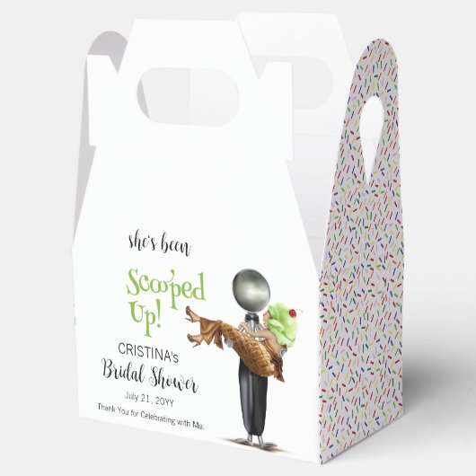 ピスタチオのアイスクリームブライダル フェイバーボックス (オープン)