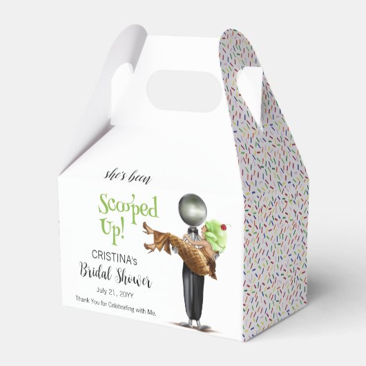 ピスタチオのアイスクリームブライダル フェイバーボックス (正面サイド)