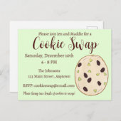 ピスタチオのショートブレッドビスケットクリスマスクッキースワップ インビテーションポストカード (正面/裏面)