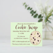 ピスタチオのショートブレッドビスケットクリスマスクッキースワップ インビテーションポストカード (スタンド正面)