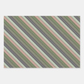 ピスタチオのナッツシェルグリーンピーチパープルストライプ ラッピングペーパーシート (正面)