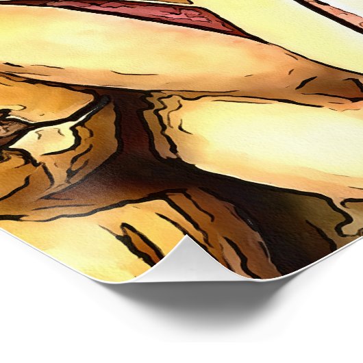 ピスタチオのナッツ黒のアウトライン芸術 ポスター (コーナー)