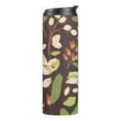 ピスタチオのナット:黒い手描きシームレス。 タンブラー (回転左)