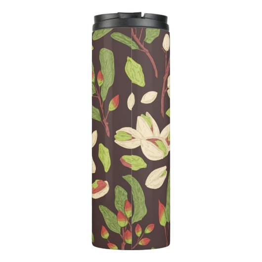 ピスタチオのナット:黒い手描きシームレス。 タンブラー (裏面)