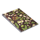 ピスタチオのナット：黒い手描きシームレス。 ノートブック (右側)