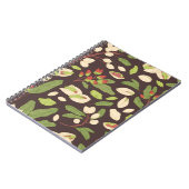 ピスタチオのナット：黒い手描きシームレス。 ノートブック (左側)