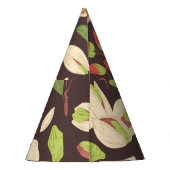 ピスタチオのナット:黒い手描きシームレス。 パーティーハット (裏面)