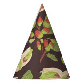 ピスタチオのナット:黒い手描きシームレス。 パーティーハット (左)