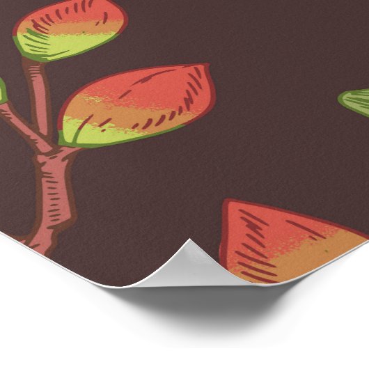 ピスタチオのナット:黒い手描きシームレス。 ポスター (角)