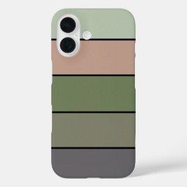 ピスタチオの殻 グリーン ピーチ パープル ストライプ iPhone 16ケース