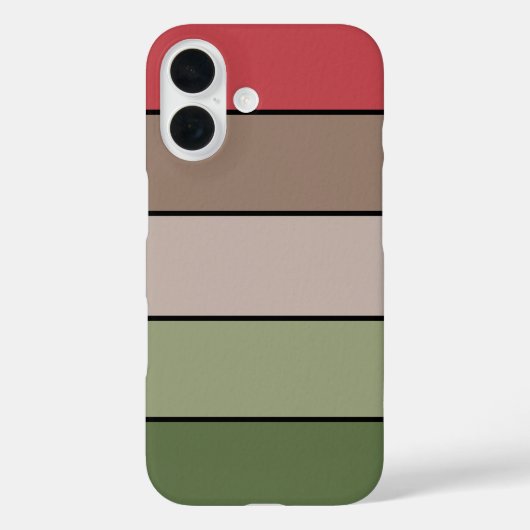 ピスタチオの殻 グリーン レッド ブラウン ストライプ Case-Mate iPhoneケース (裏面)