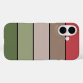 ピスタチオの殻 グリーン レッド ブラウン ストライプ Case-Mate iPhoneケース (裏面 (横))