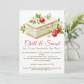 ピスタチオアイスサンドイッチデーの水彩 招待状 (スタンド正面)