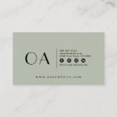 ピスタチオエレガントグリーンニュートラルボホシックモダン 名刺 (裏面)