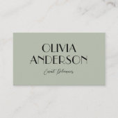 ピスタチオエレガントグリーンニュートラルボホシックモダン 名刺 (正面)