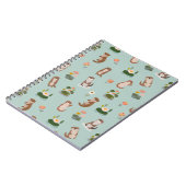 ピスタチオグリーンのオッターとハスの浮き葉 ノートブック (左側)