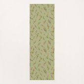 ピスタチオグリーンの野生の花を散らしたもの ヨガマット (正面)