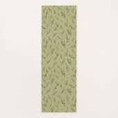 ピスタチオグリーンの野生の花を散らしたもの ヨガマット (裏面)