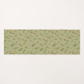 ピスタチオグリーンの野生の花を散らしたもの ヨガマット (正面(横))