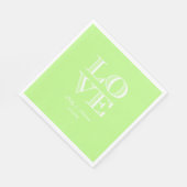 ピスタチオグリーン　ホワイト　LOVE　ナプキン スタンダードランチョンナプキン (角)