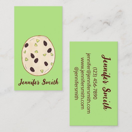 ピスタチオショートブレッドビスケットクッキーベーキングペストリー 名刺 (正面/裏面)