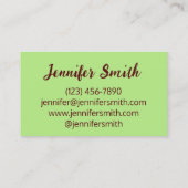 ピスタチオショートブレッドビスケットクッキーベーキングペストリー 名刺 (裏面)