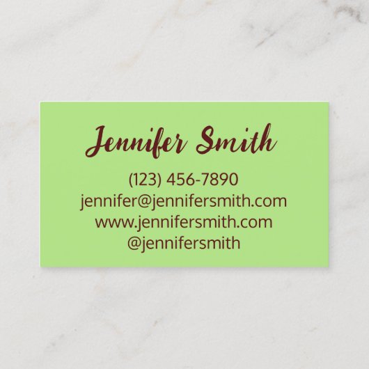 ピスタチオショートブレッドビスケットクッキーベーキングペストリー 名刺 (裏面)